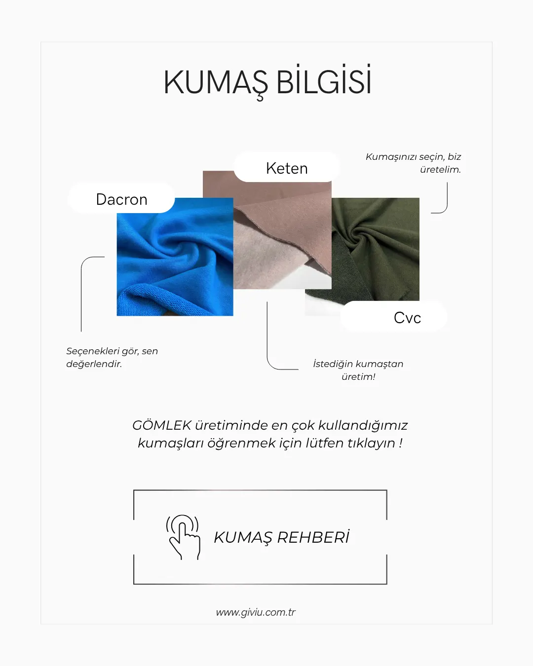 GIVIU G&ouml;mlek Rehberi - G&ouml;mleklik Kumaş ve Tiş&ouml;rt Teknolojileri