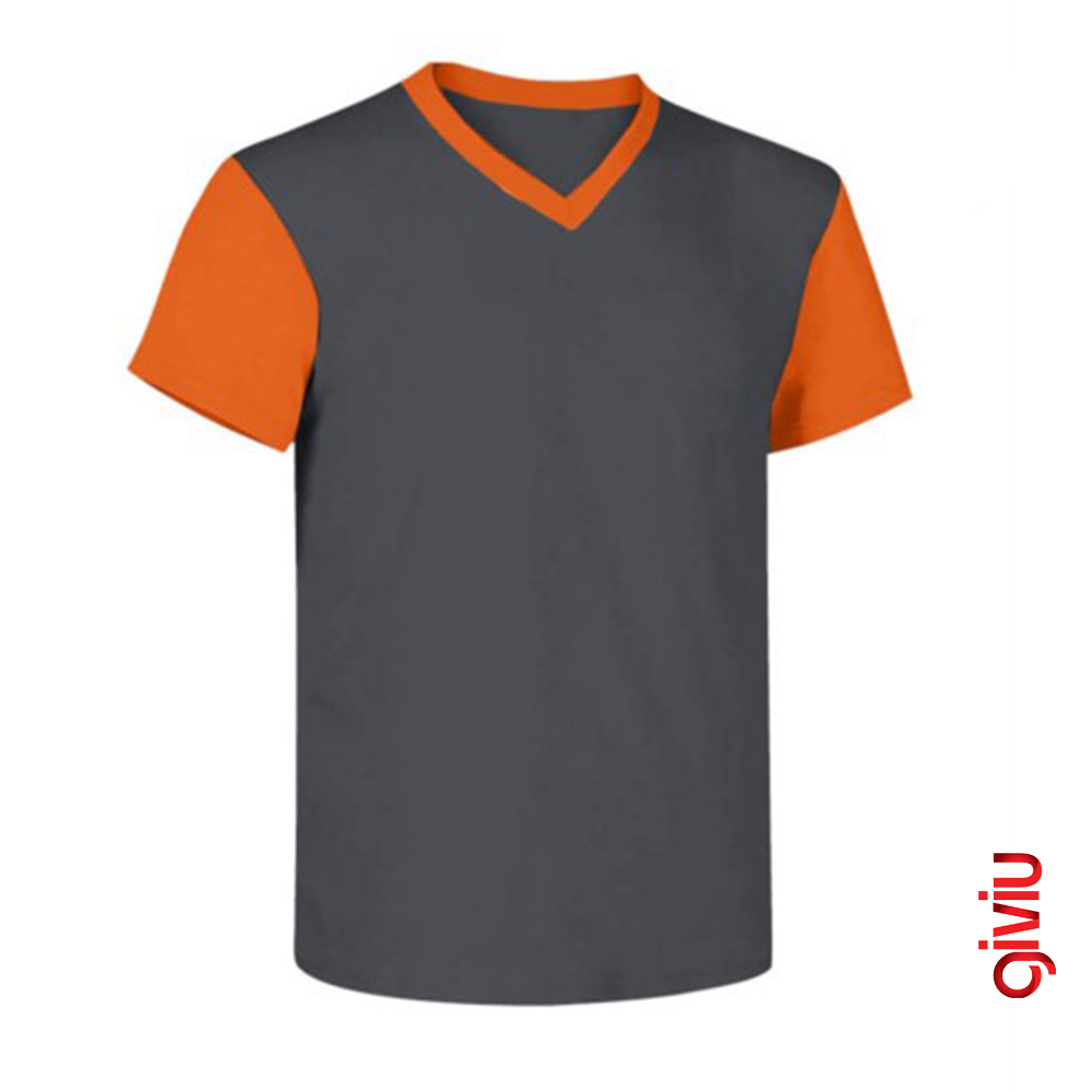 V Yaka 2 Renk T-shirt