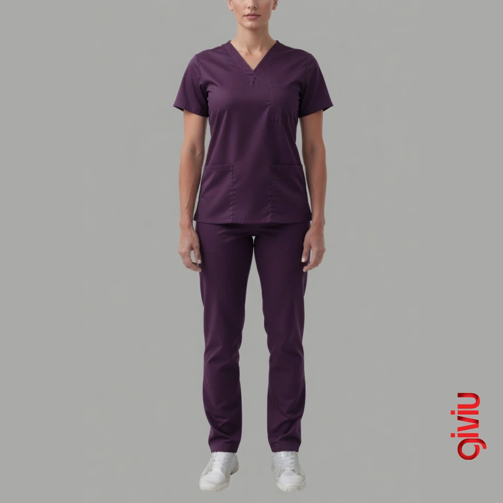 Kadın Scrubs Takım – Mürdüm