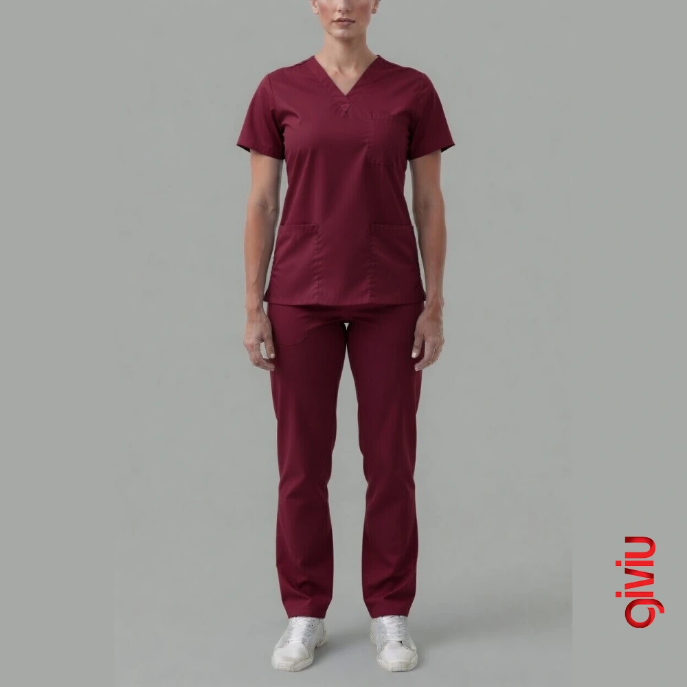 Kadın Scrubs Takım – Bordo