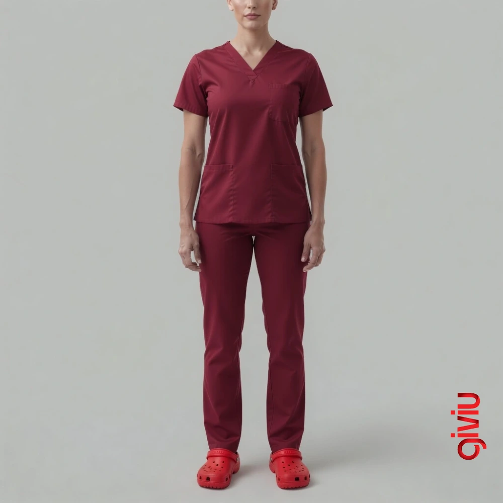 Kadın Scrubs Takım – Bordo