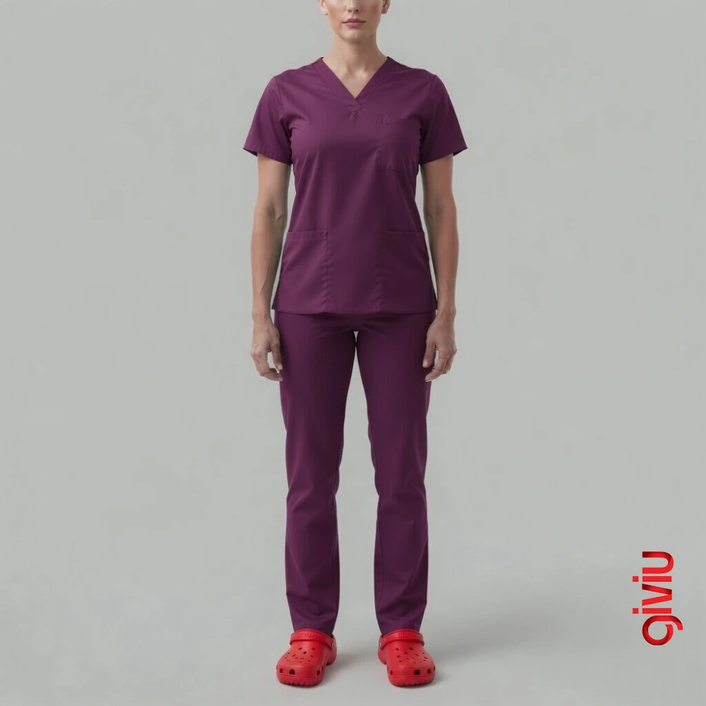 Kadın Scrubs Takım – Mürdüm