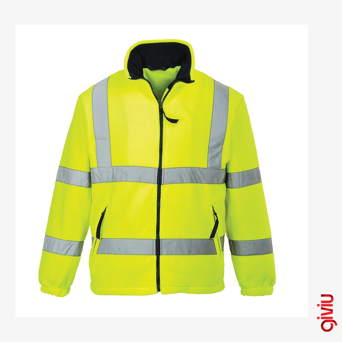 Reflektierender einfarbiger Fleecemantel