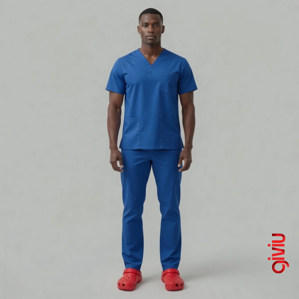 Erkek Scrubs Takım – Saks Mavisi