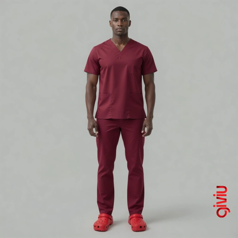 Erkek Scrubs Takım – Bordo
