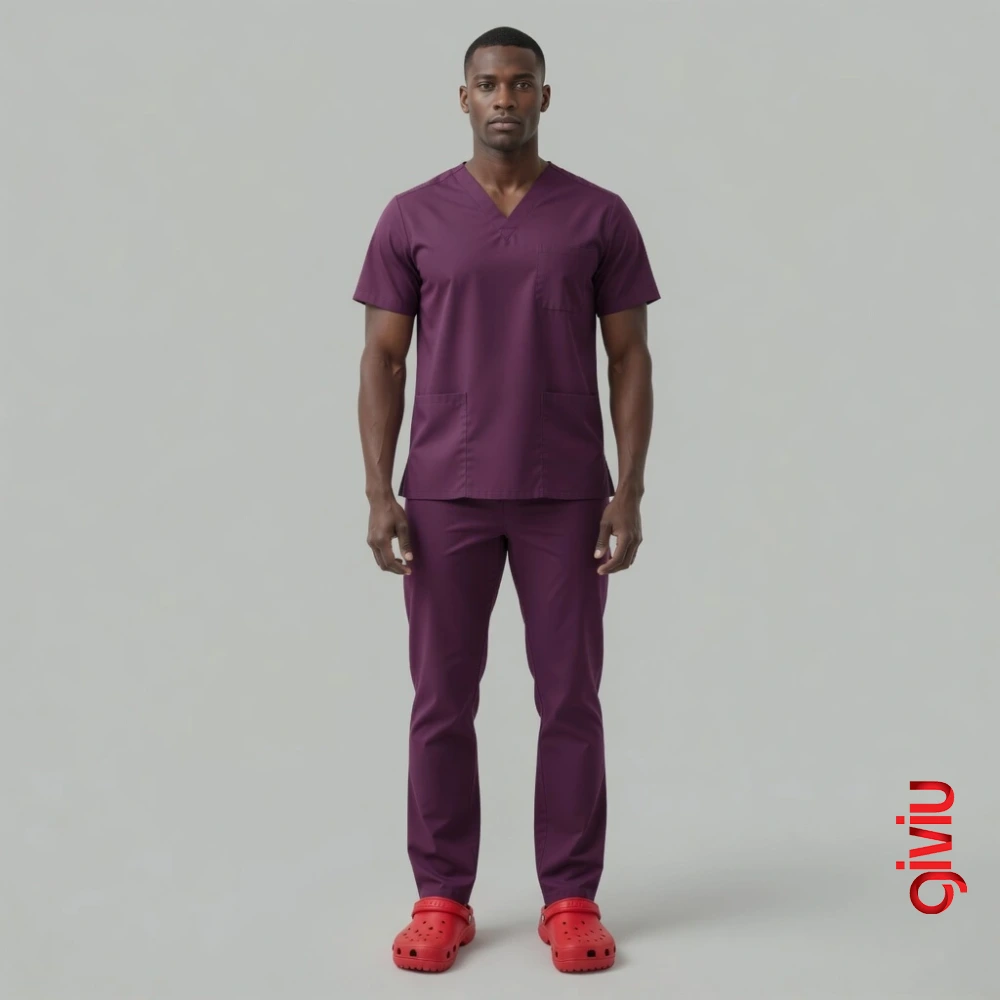 Erkek Scrubs Takım – Mürdüm
