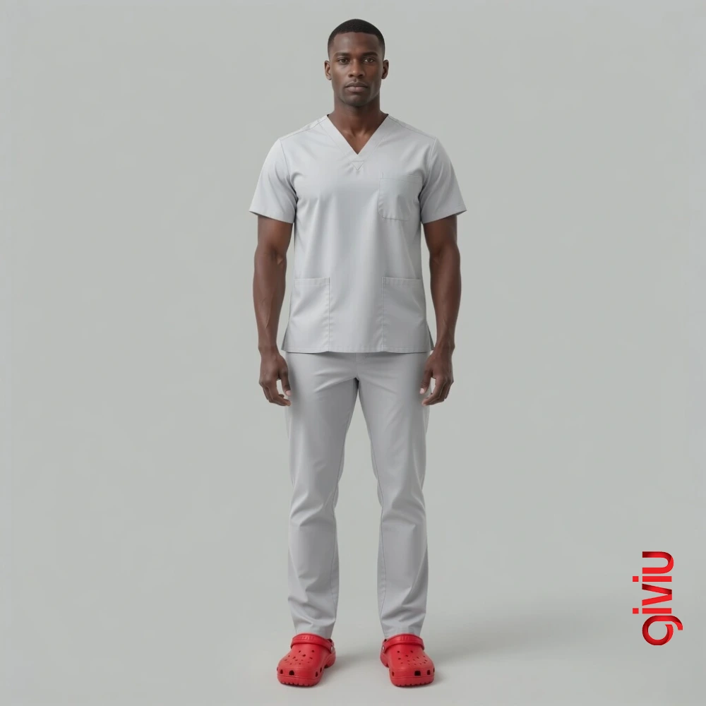 Erkek Scrubs Takım – Açık Gri