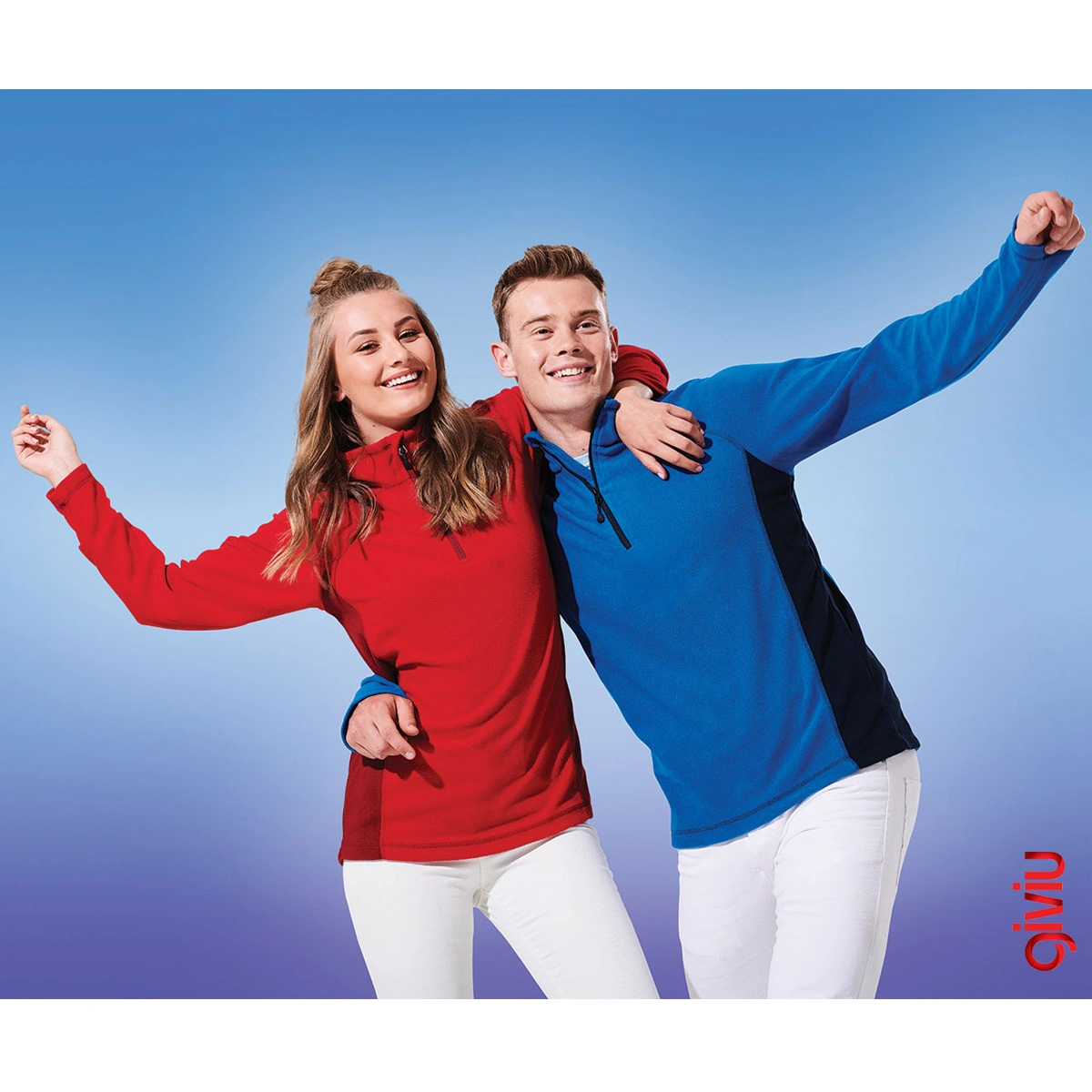 Fleece-Mantel mit halbem Reißverschluss