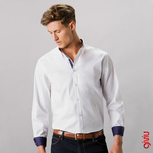 Kragen Fußfarbenes Herrenhemd