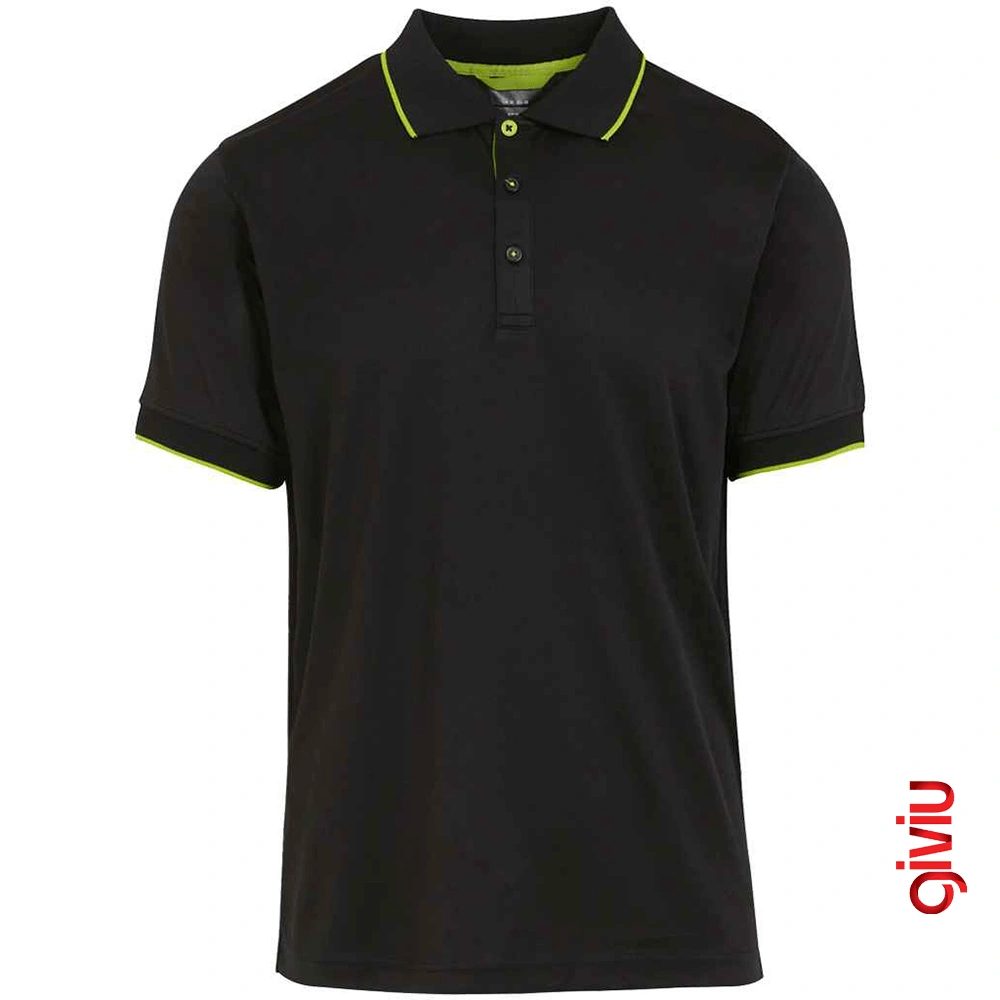 T-Shirt mit geripptem Kragen und Ärmeln