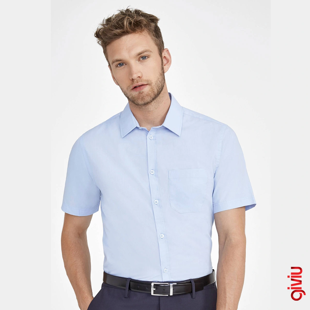 Popeline-Shirt mit kurzen Ärmeln