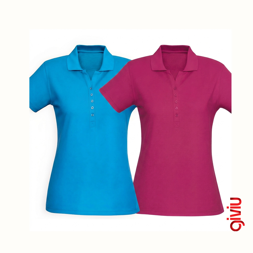 Solid Sade Polo Yaka Tişört