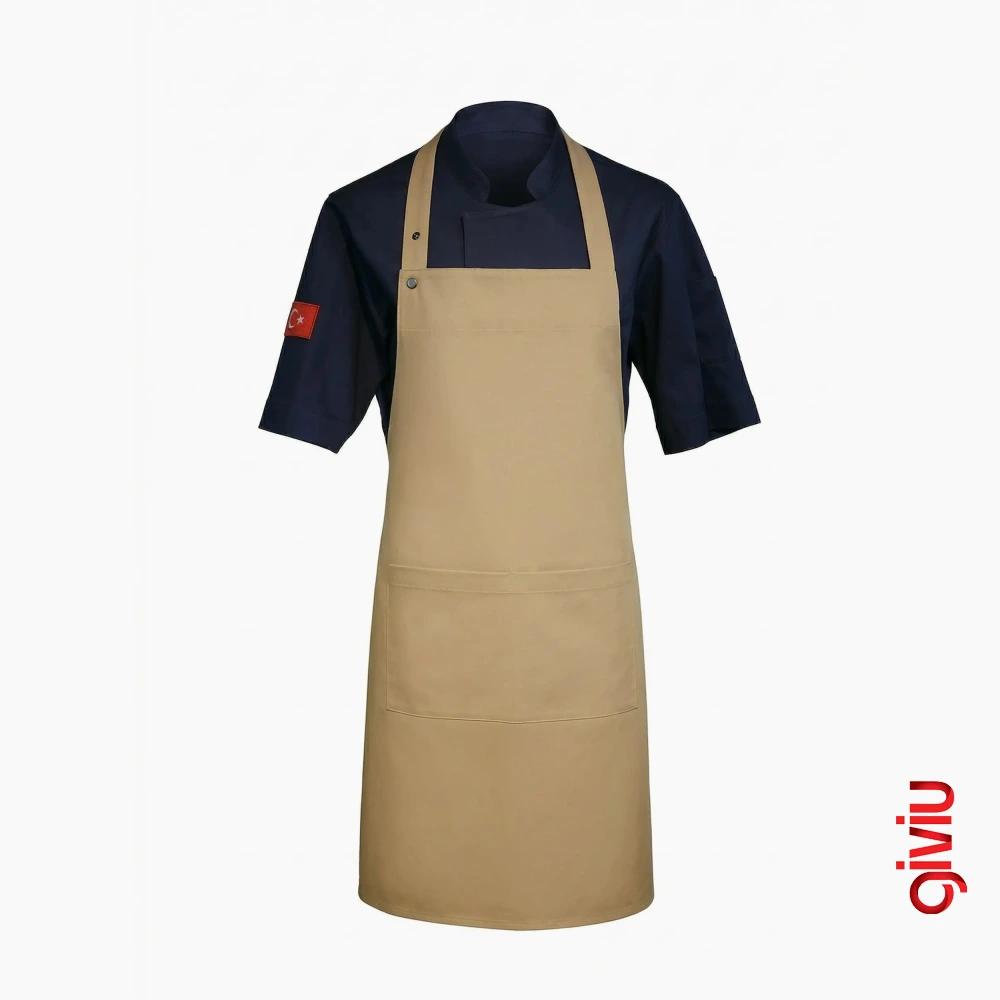 Çıtçıt Askılı Cepli Kanvas Önlük