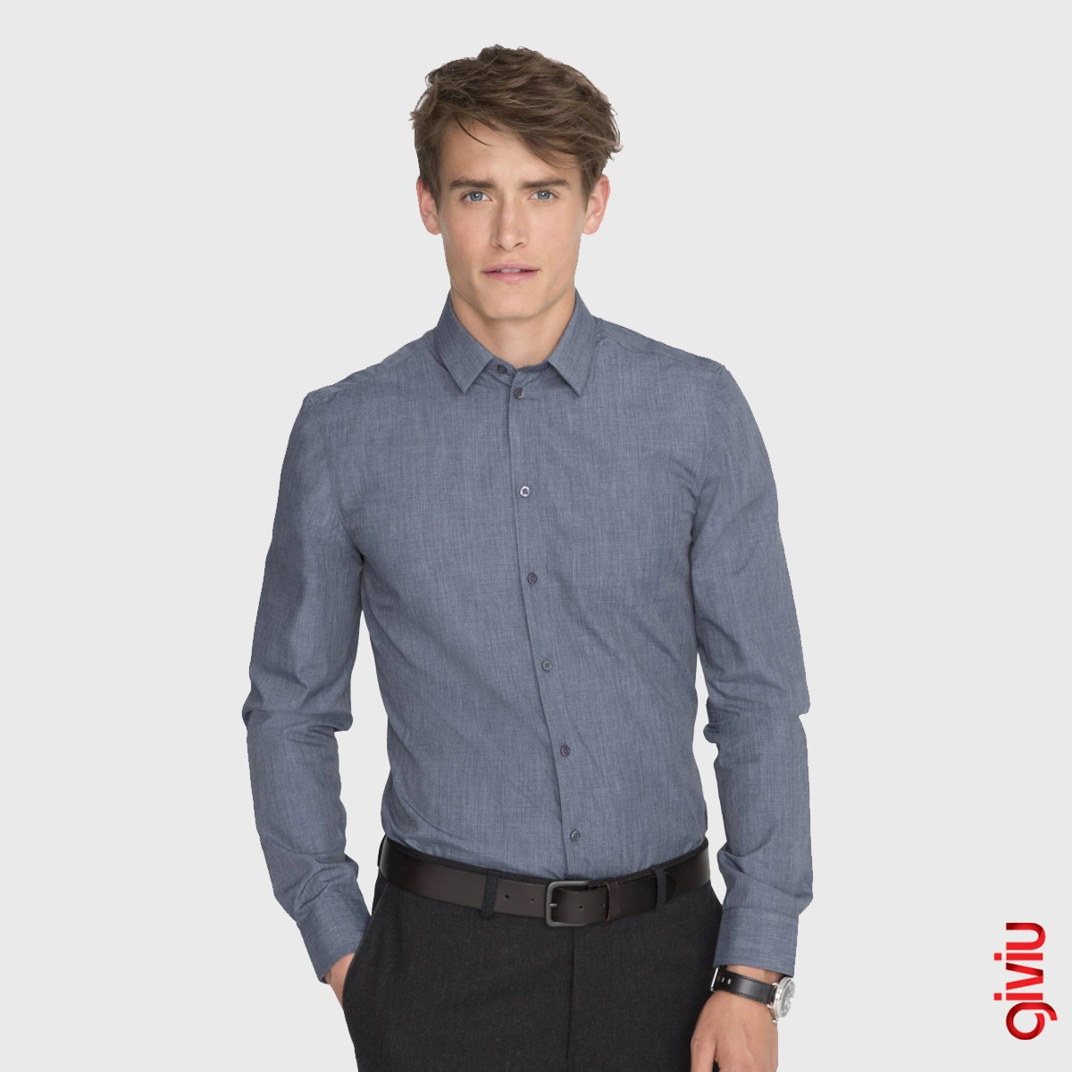 Popeline Langarm-Winterhemd