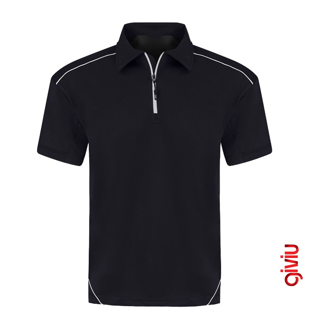 Polo-Kragen-T-Shirt mit Reißverschluss