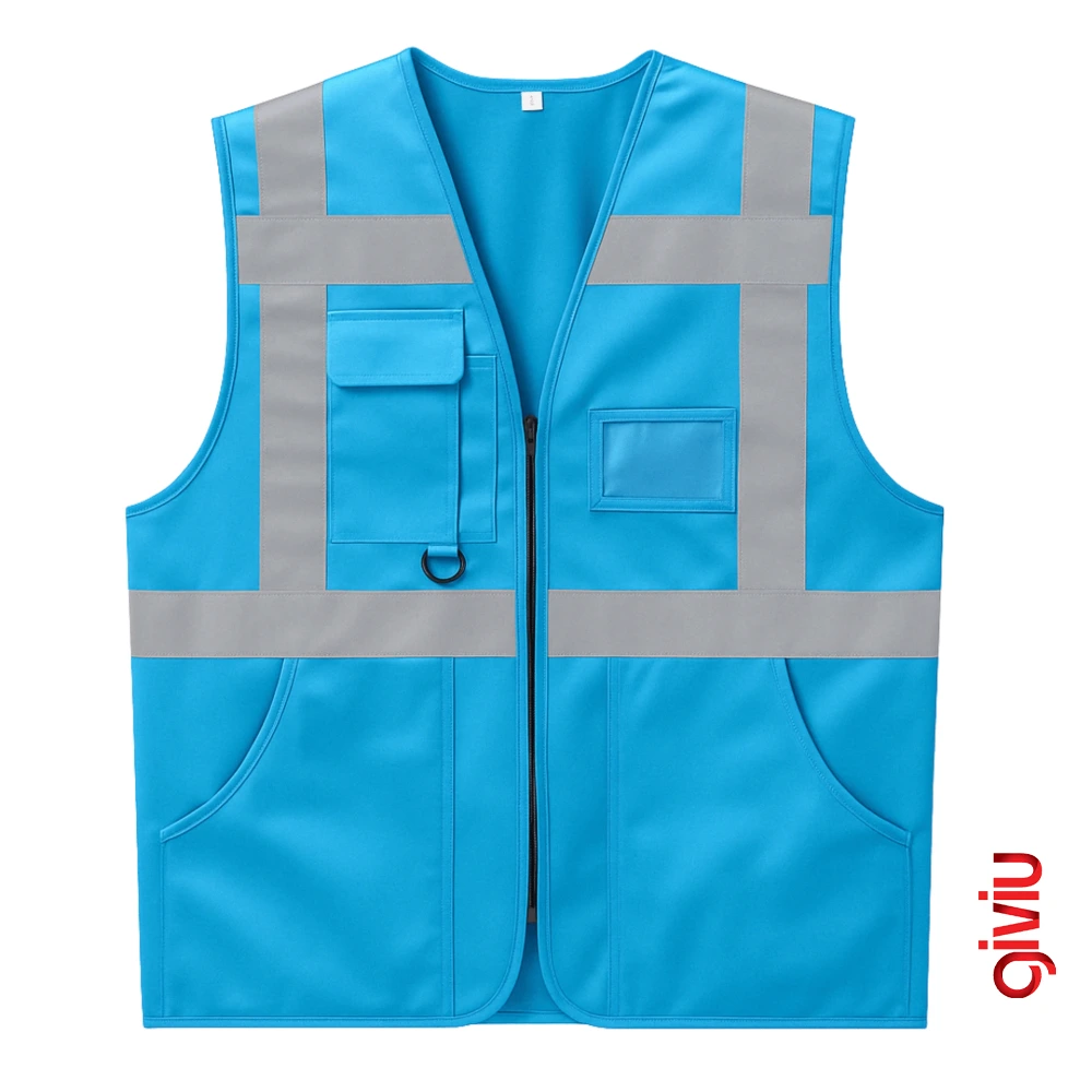 Turkuaz Mühendis Reflektörlü İkaz Yeleği