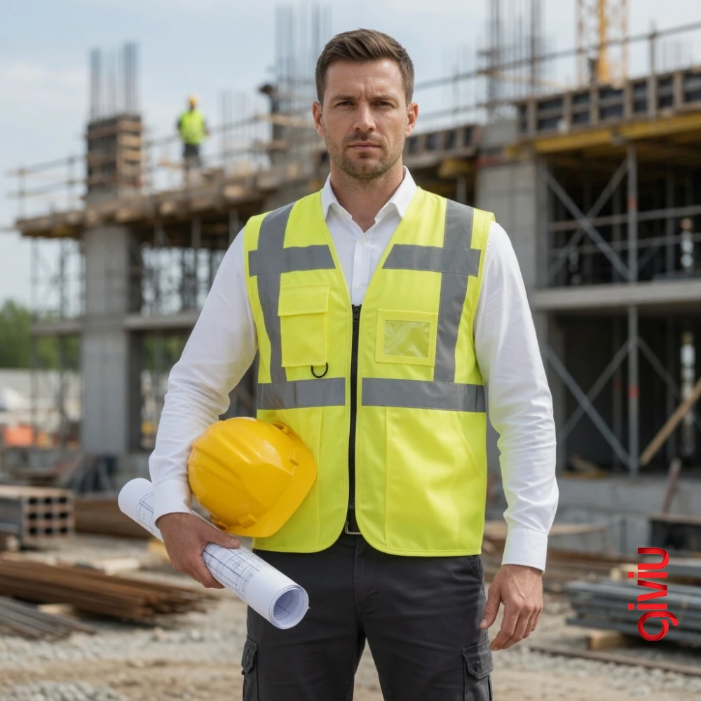 Sarı Mühendis Reflektörlü İkaz Yeleği