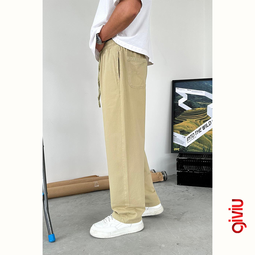 Wide Basic Gabardin Beli Lastikli Pantolon