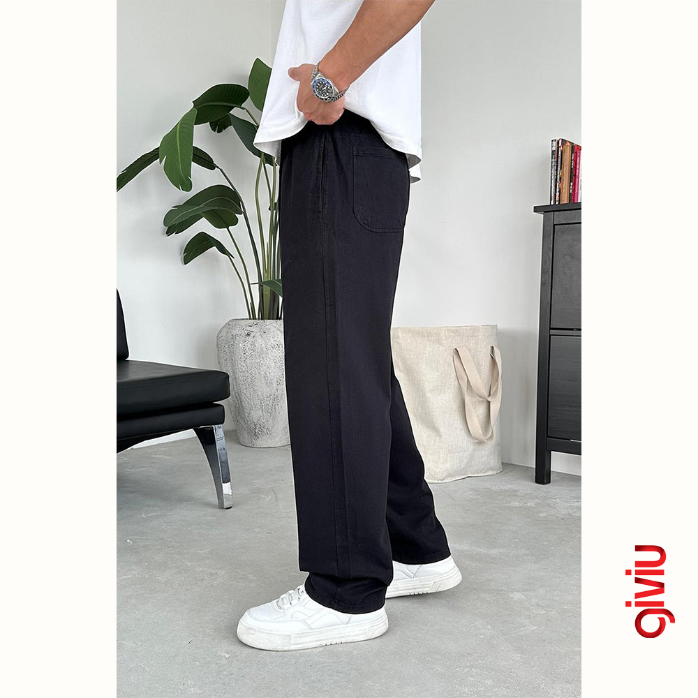 Wide Basic Gabardin Beli Lastikli Pantolon