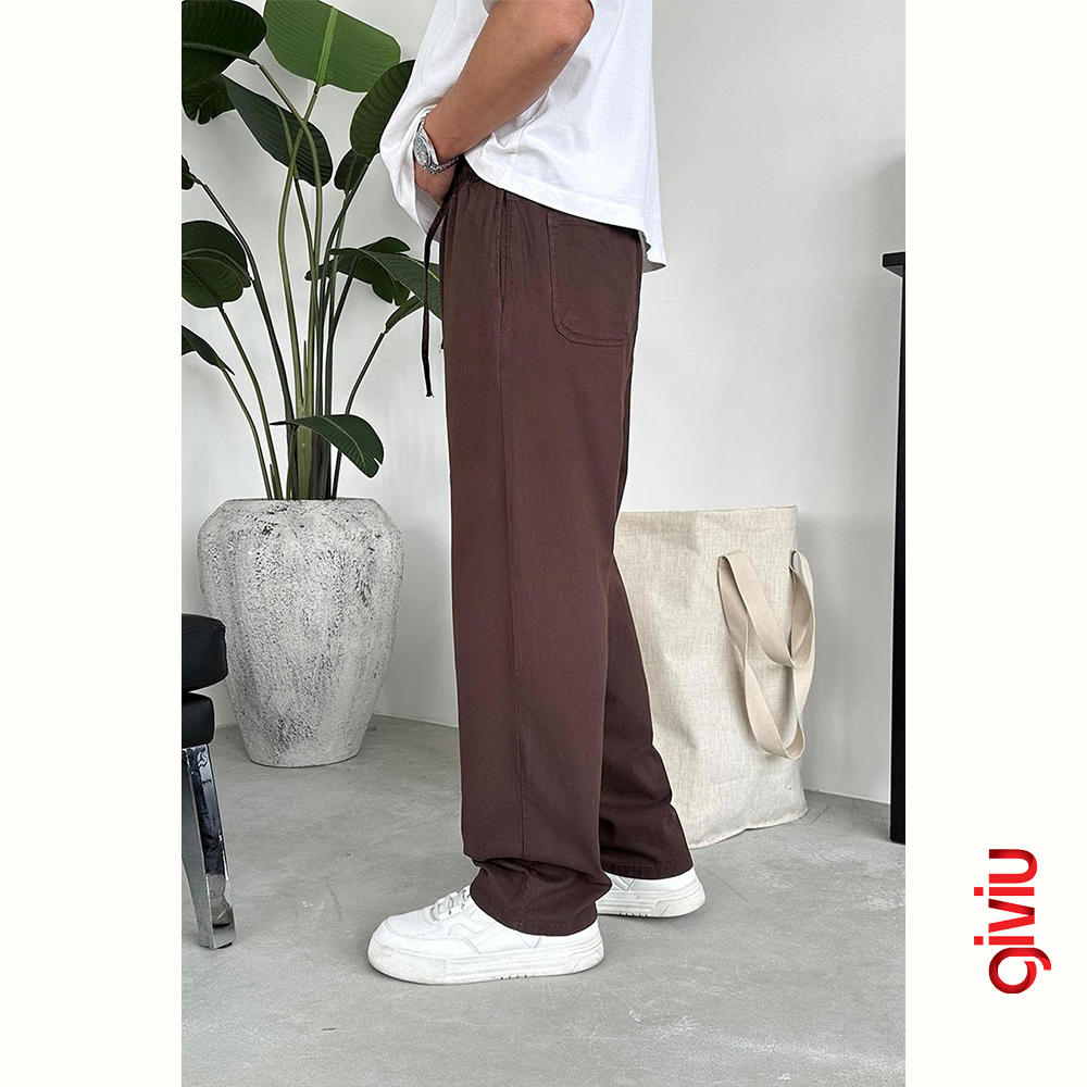 Wide Basic Gabardin Beli Lastikli Pantolon
