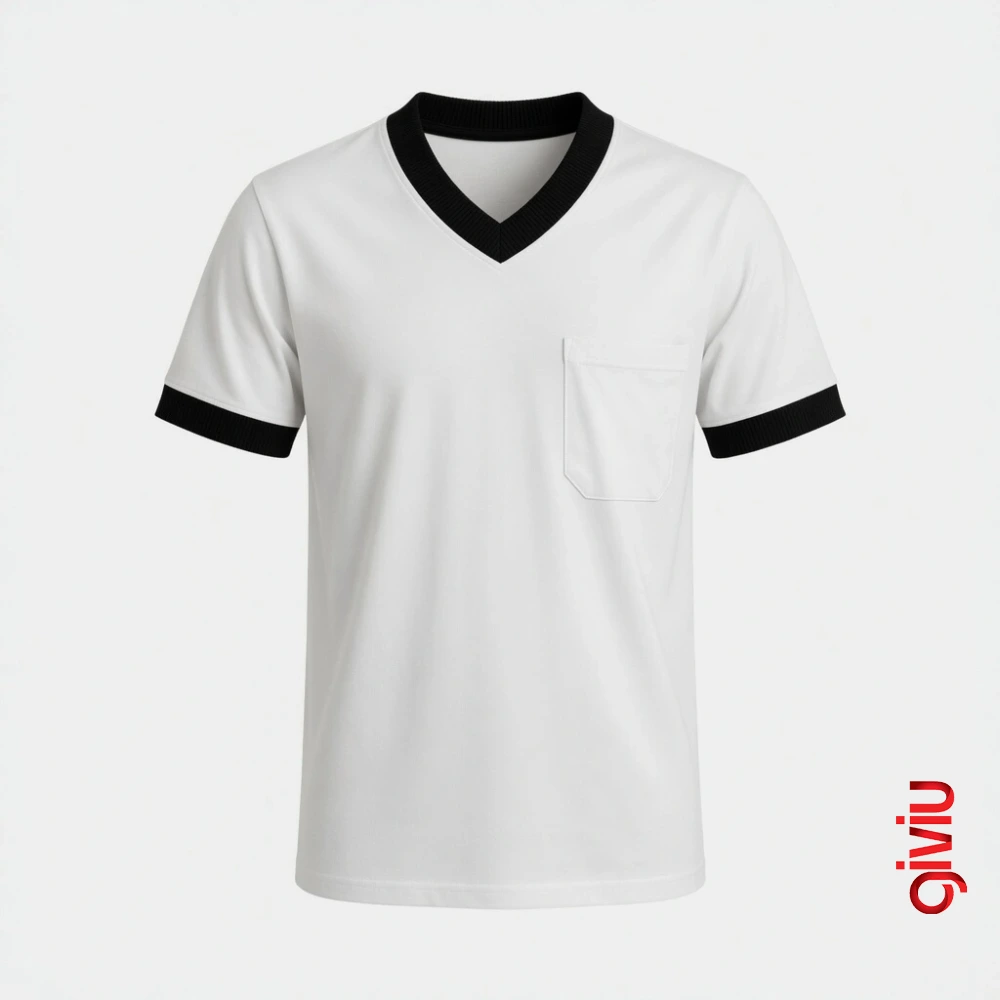 Özel Ribanalı V Yaka Tişört