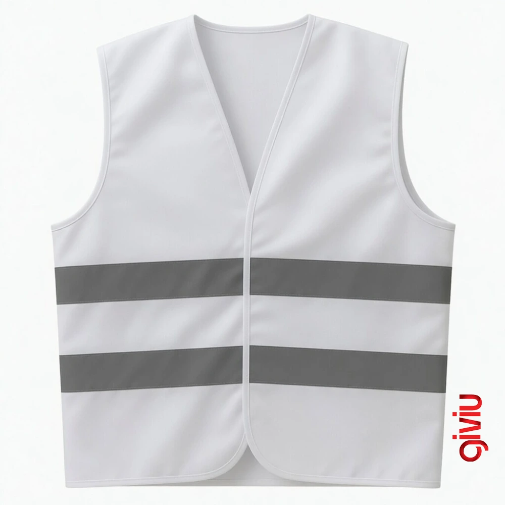 Beyaz Reflektörlü İkaz Yeleği