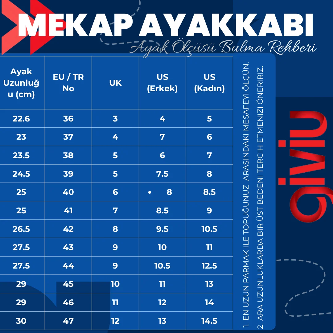 Mekap Ayakkabı Ölçü Bulma Rehberi
